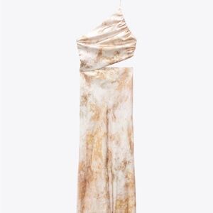 Zara Cut Out Satin Effect Printed